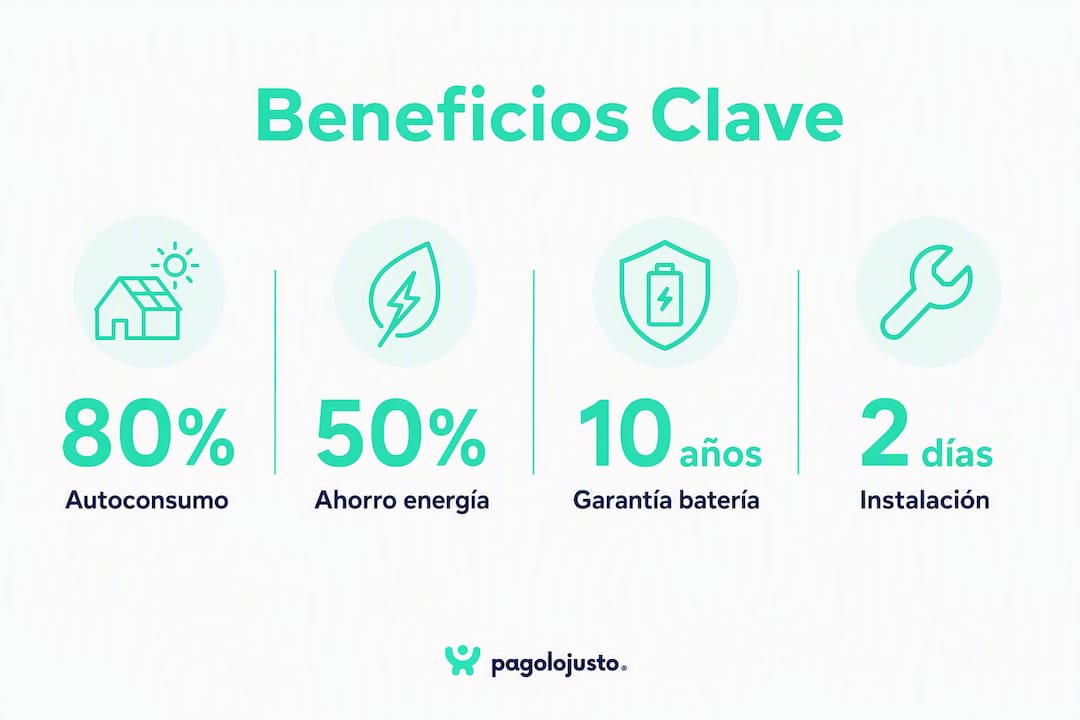 Infografía con datos clave sobre las ventajas de utilizar baterías solares