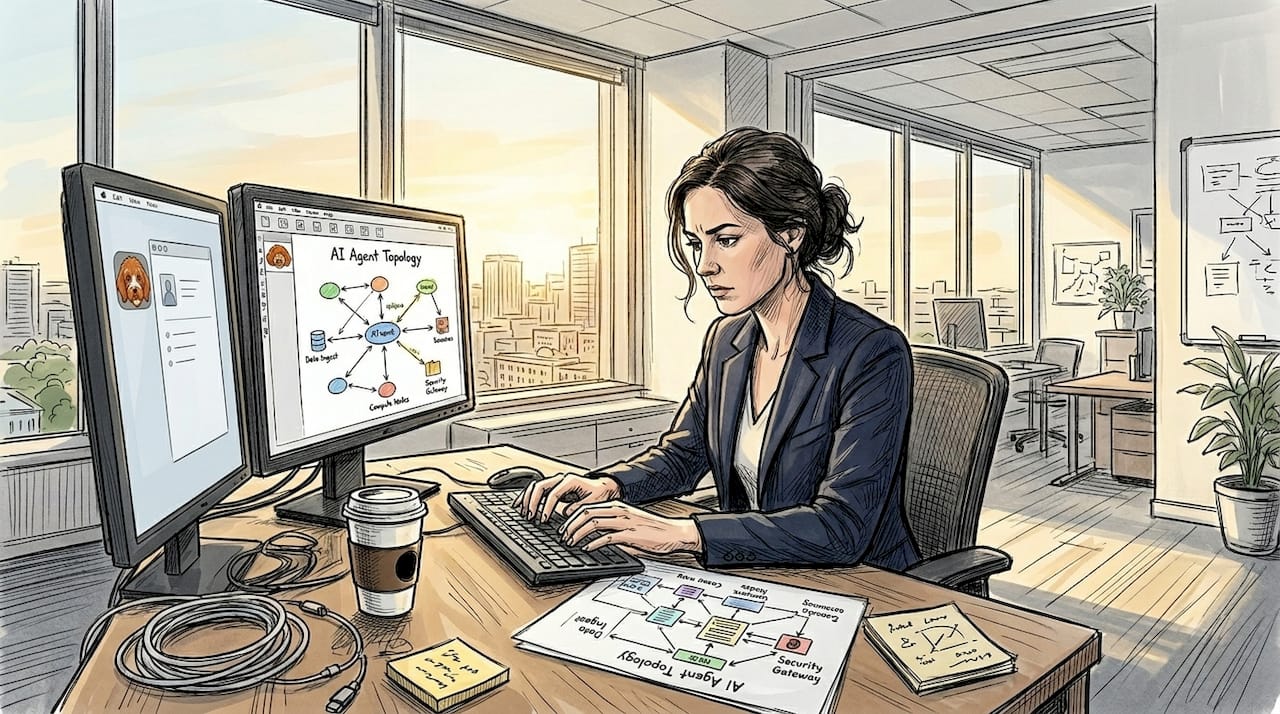 Professional managing secure AI network setup