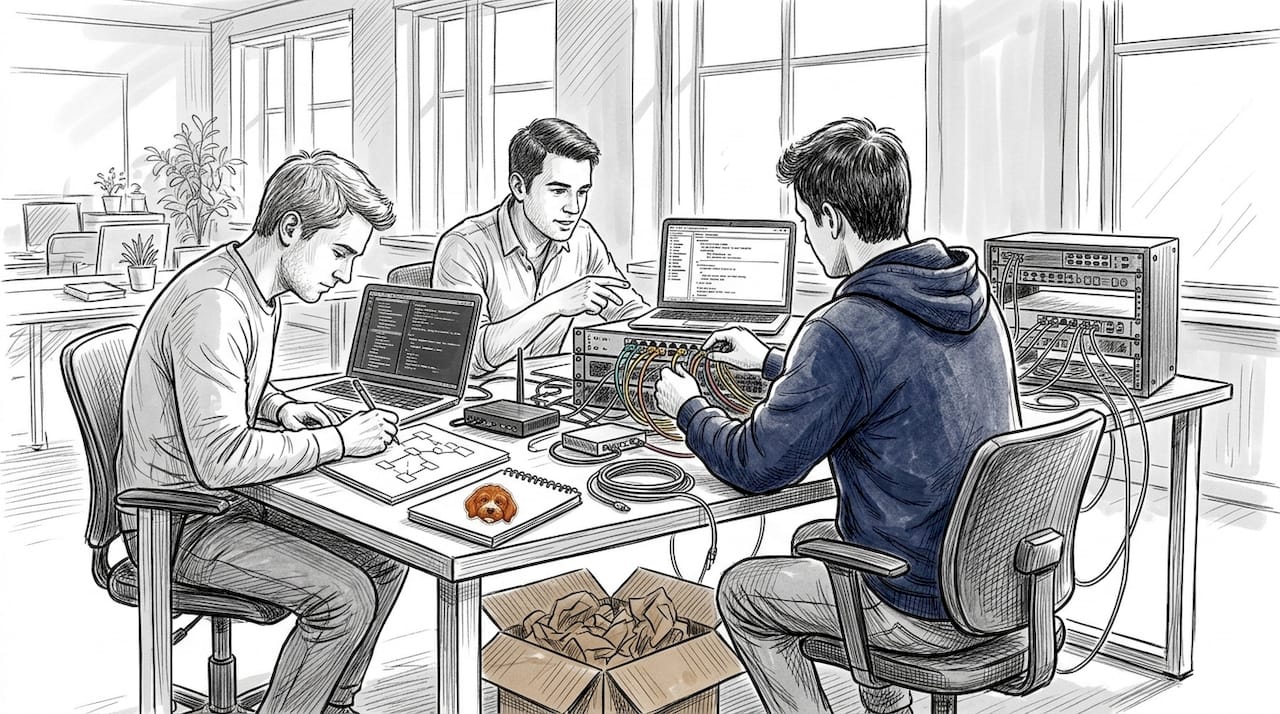 Network engineers assembling secure agent system