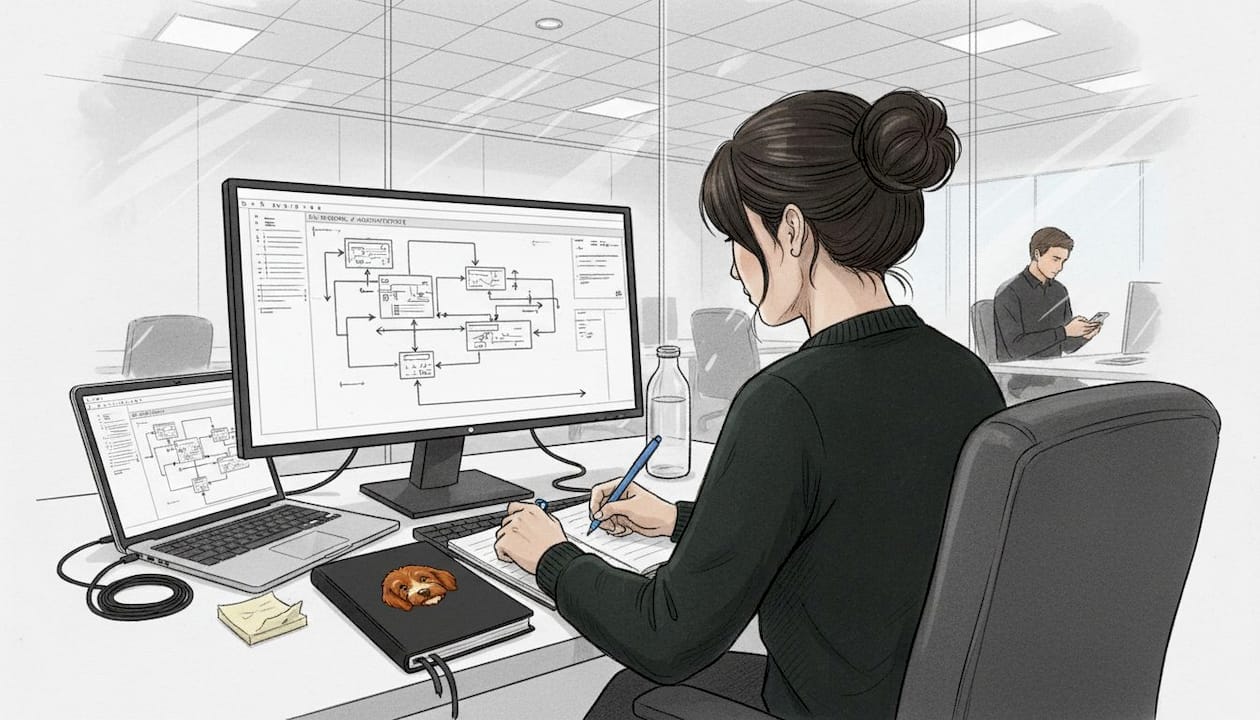 Professional reviewing network overlay diagram