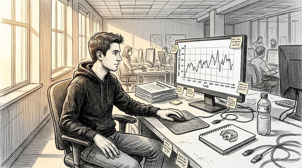Analyst observing peer-to-peer benchmarks