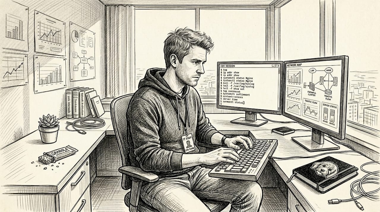 IT professional managing encrypted network setup