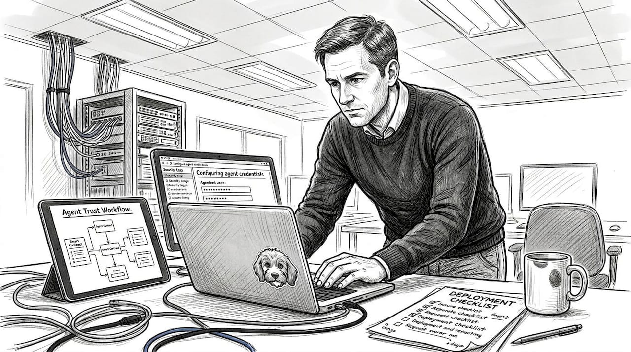 Engineer configures blockchain agent communication