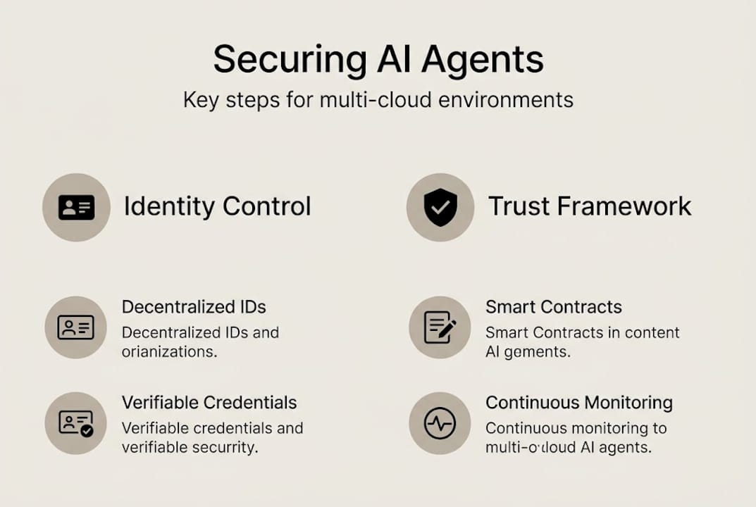 Infographic of multi-cloud AI agent security steps