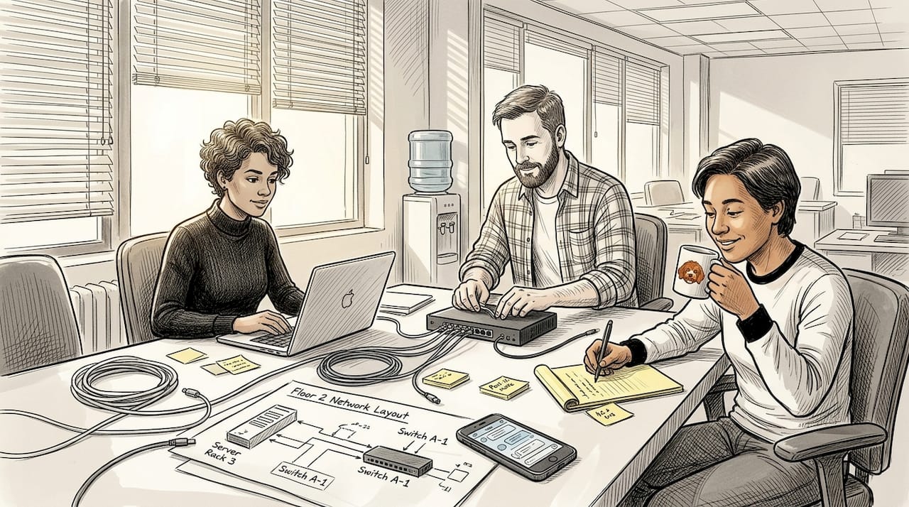 Engineering team collaborating on P2P project