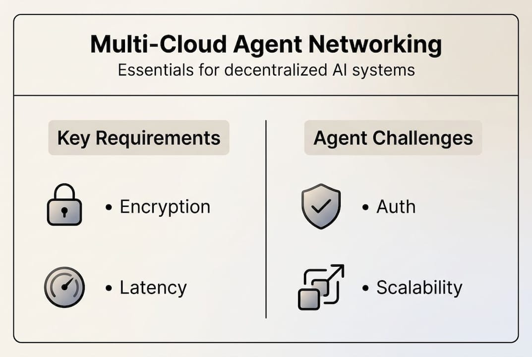 Infographic summarizing multi-cloud agent networking