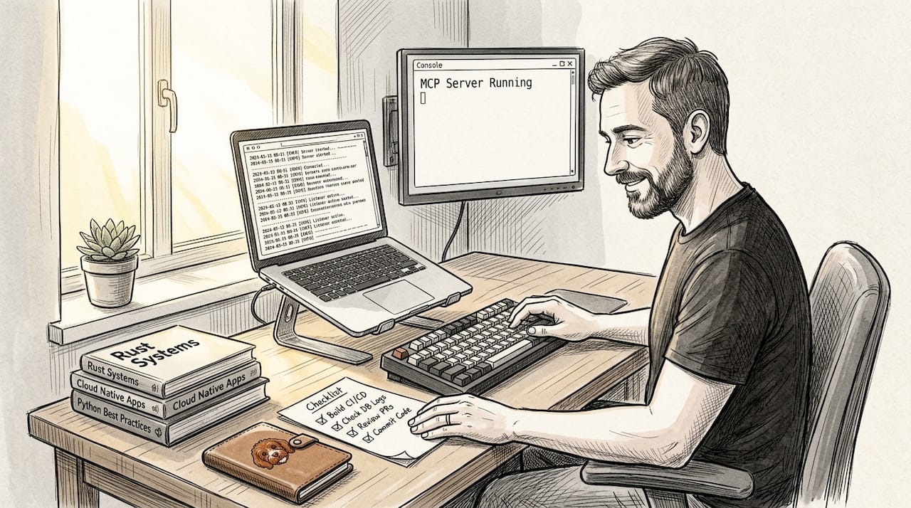 Developer configures MCP server in home office