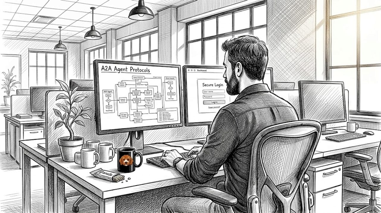 Architect reviews secure agent protocol diagrams