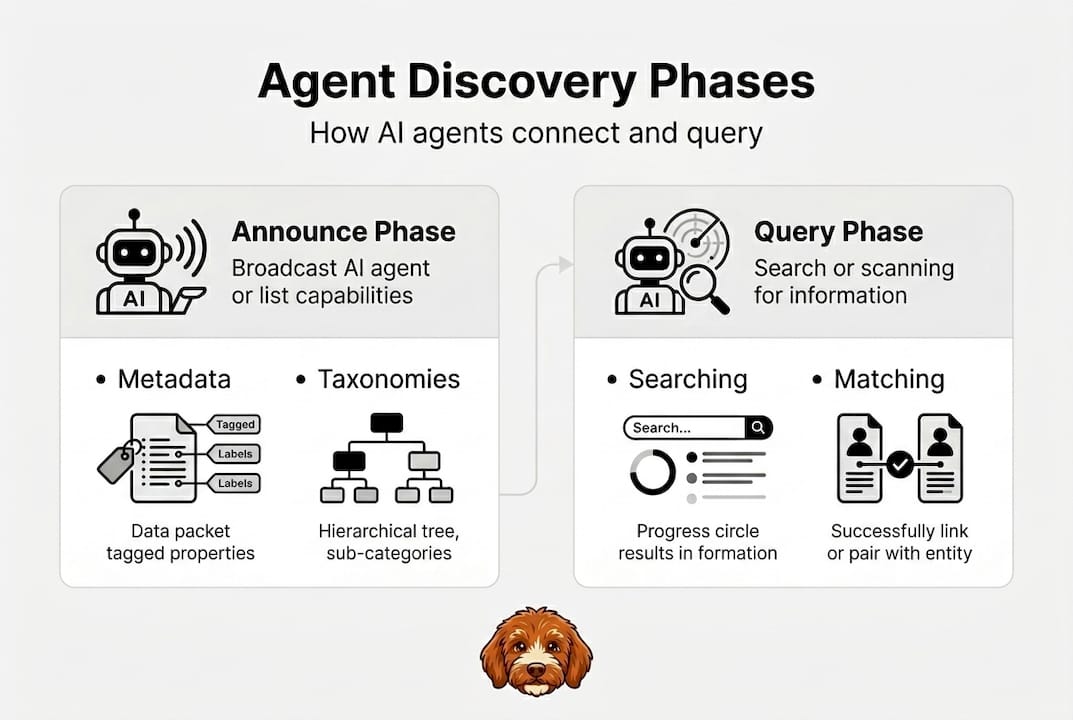Infographic outlining agent discovery process stages