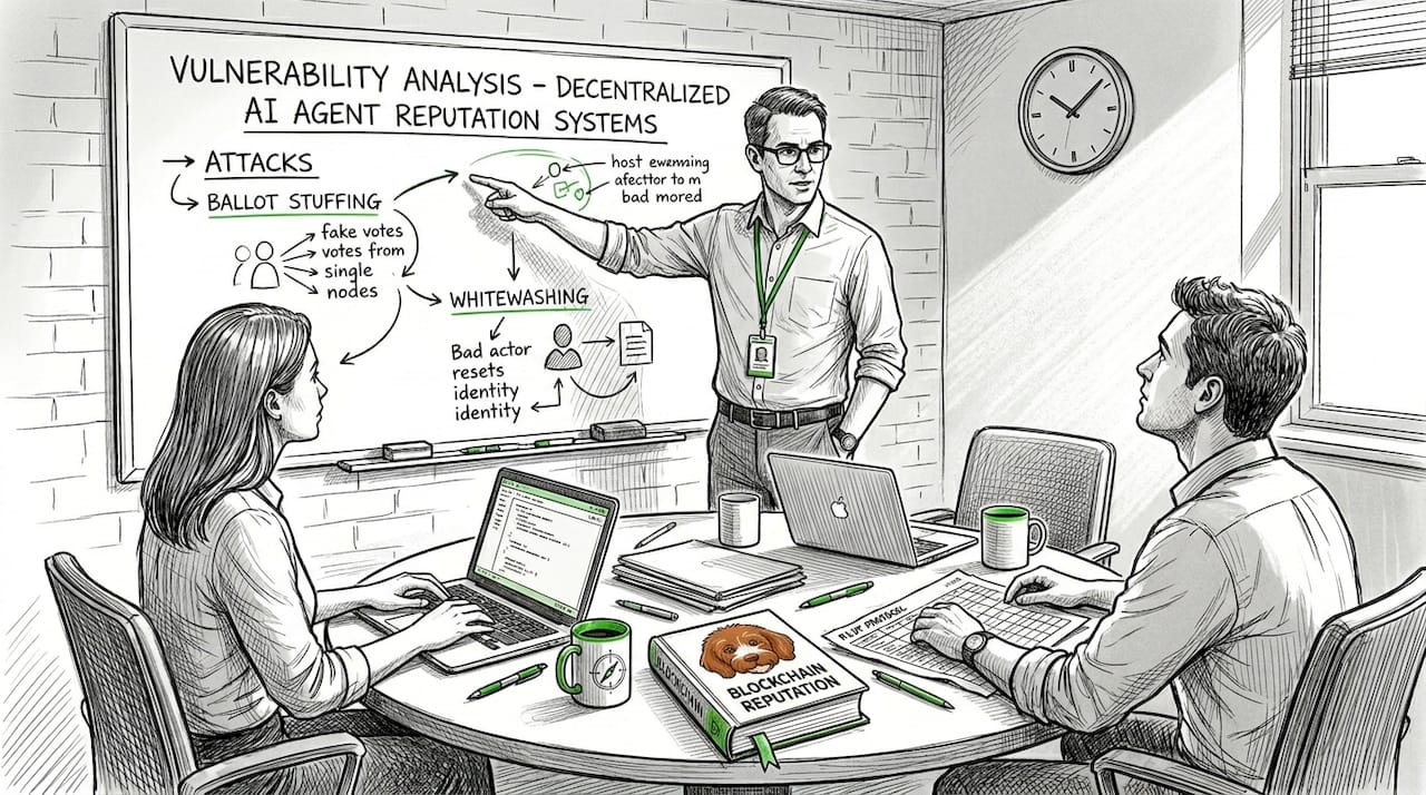 Team discussing decentralized agent trust vulnerabilities