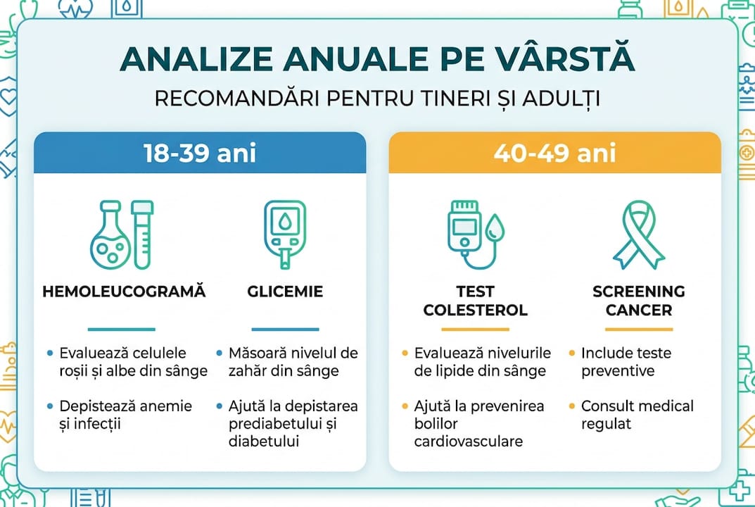 Infografic: ce analize medicale sunt recomandate în funcție de vârstă