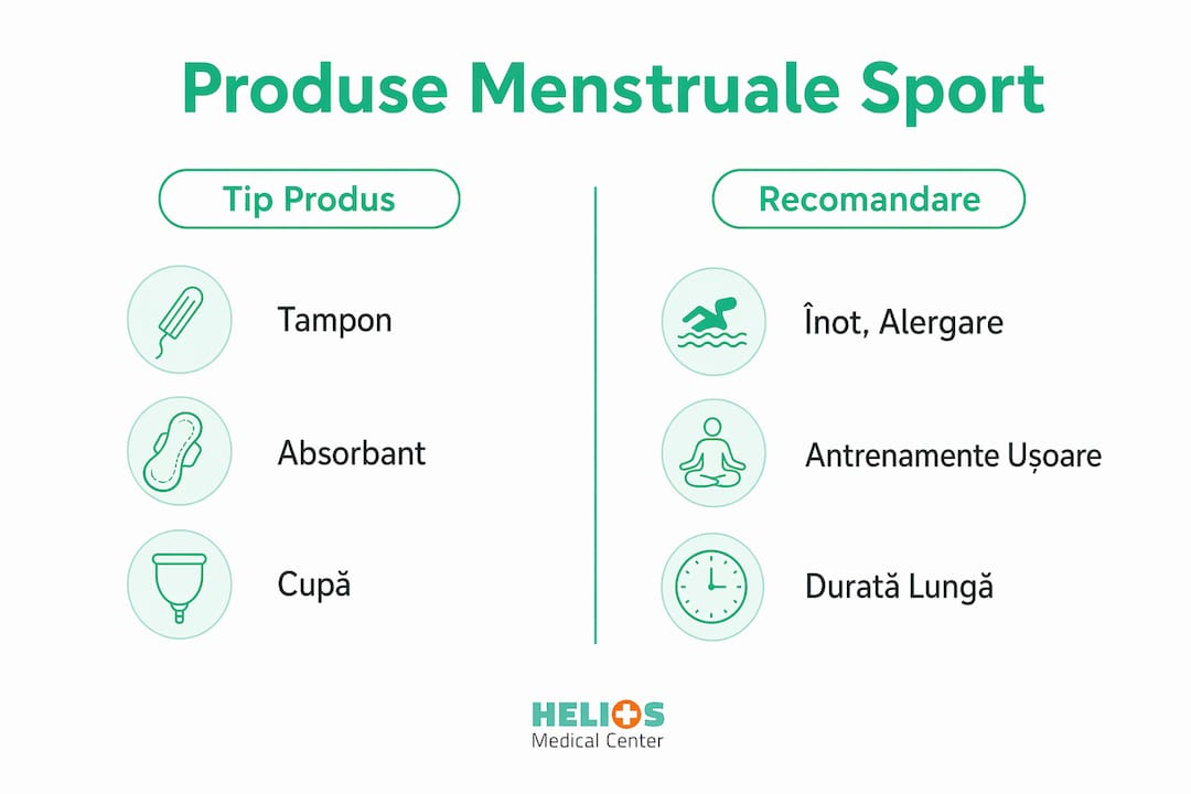Infografic: comparație între produsele menstruale destinate sportivelor