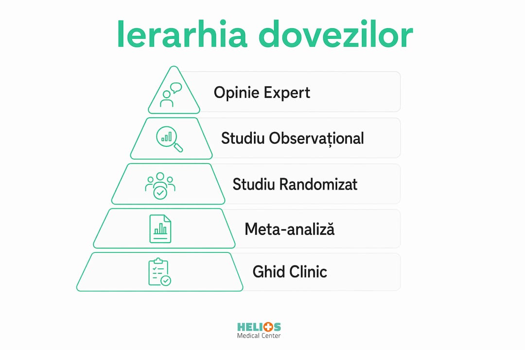 Reprezentare grafică a nivelurilor de încredere în dovezile medicale