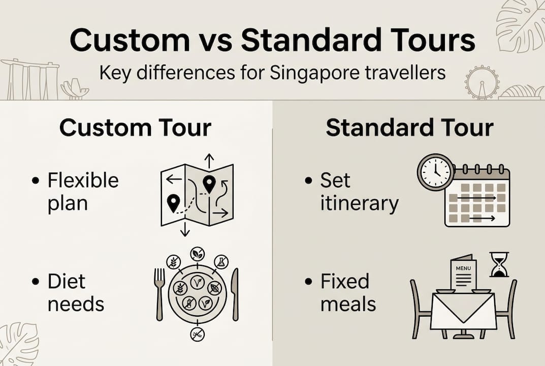 Infographic custom versus standard tour differences