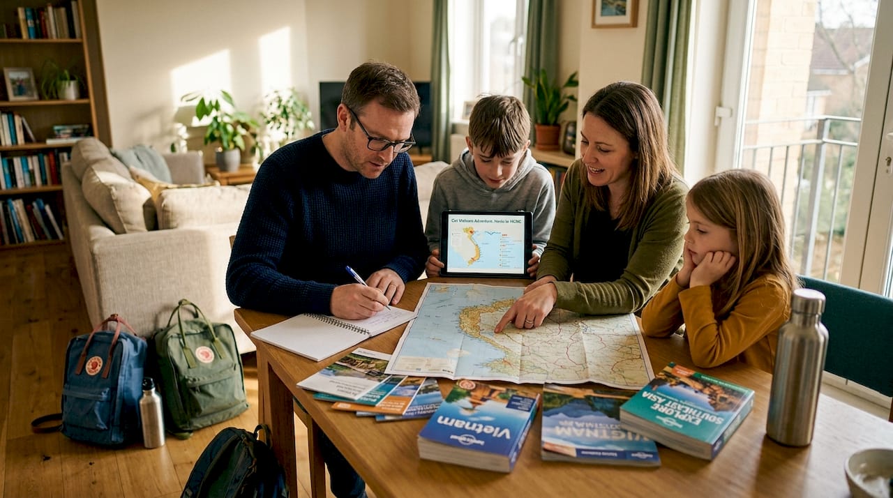 Family planning Vietnam holiday at home table