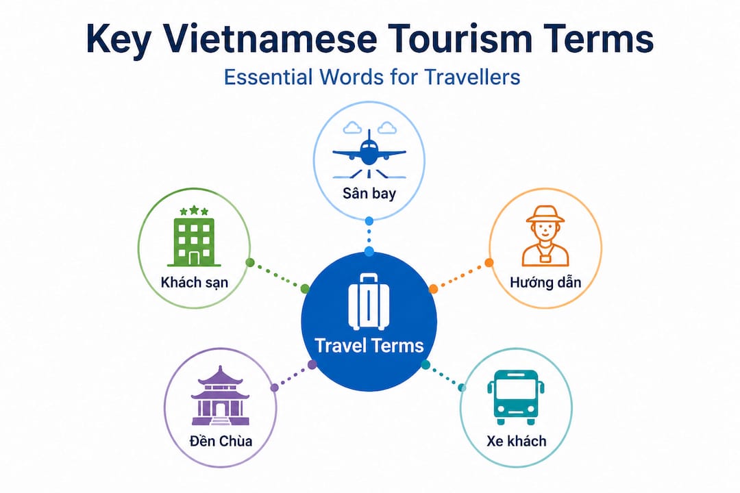Infographic of essential Vietnamese travel terms