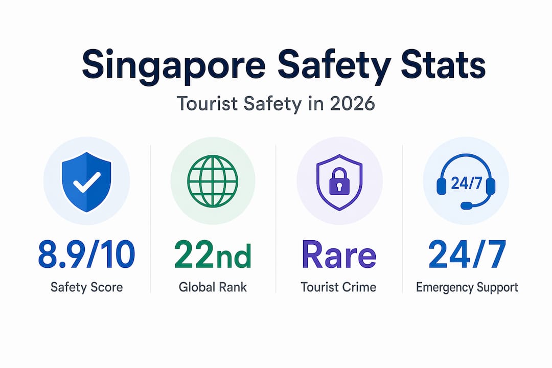 Infographic showing Singapore tourist safety stats