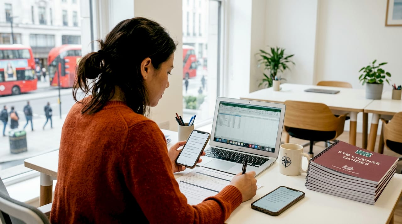 Travel agent completes STB licence paperwork