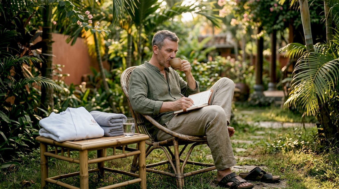 Guest relaxing after wellness activities