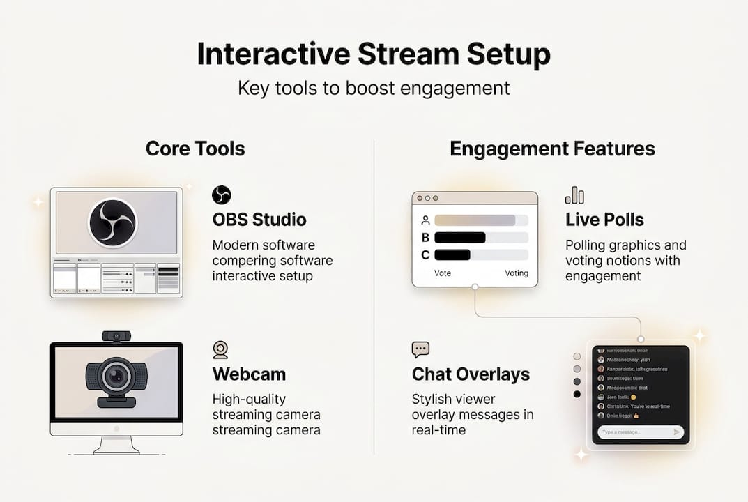 Infographic stream setup tools and features