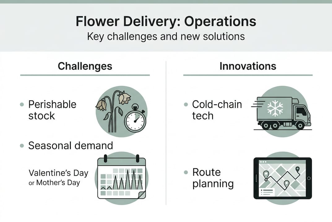 Infographic of flower delivery operations challenges