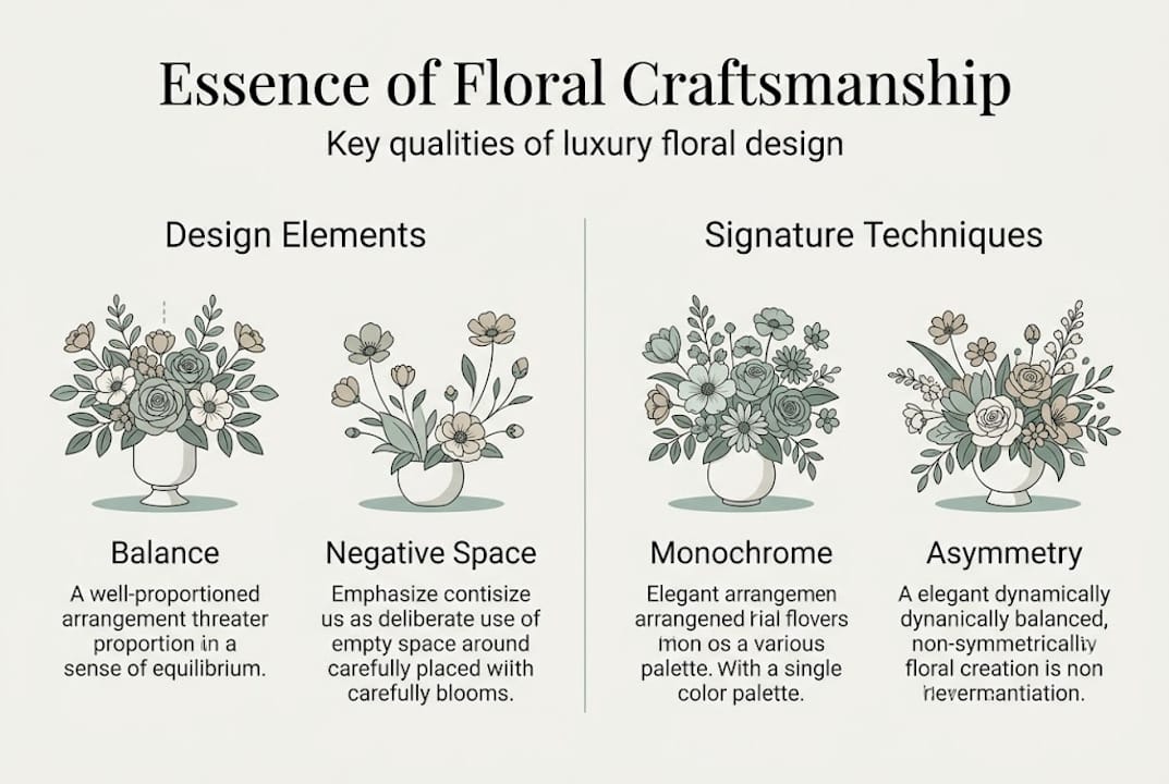 Infographic with luxury floral design concepts