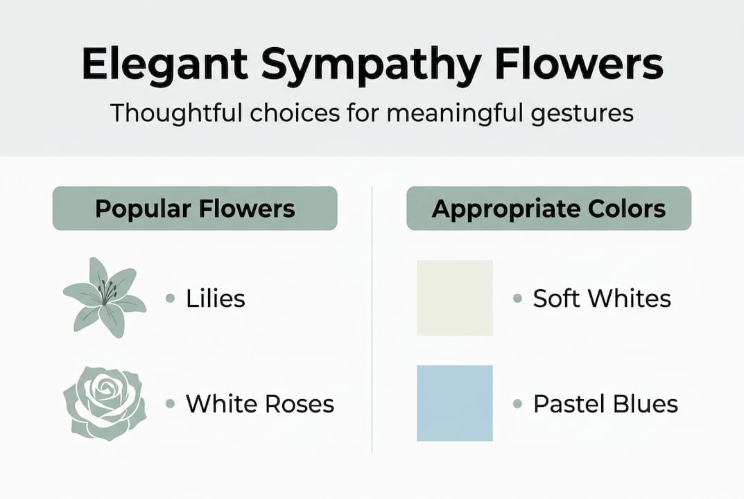 Infographic showing elegant sympathy flower choices