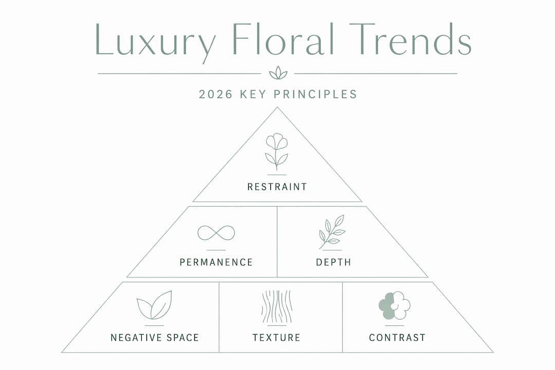 Pyramid showing top luxury floral trends