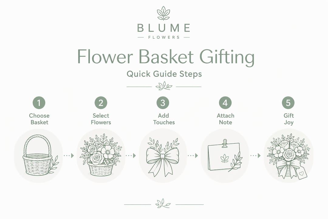 Infographic showing flower basket gifting process
