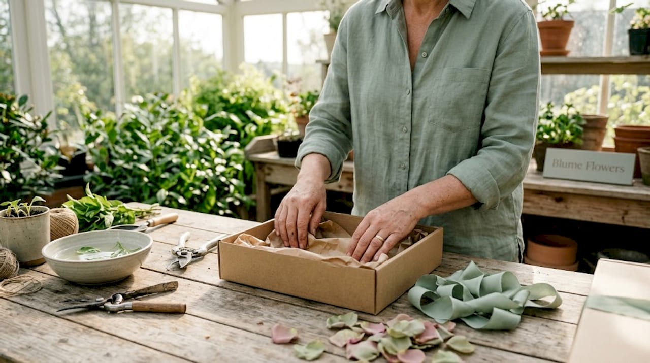 Florist lining box for flower packing