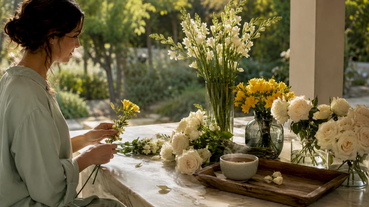Close-up of fragrant flowers for luxury gifts
