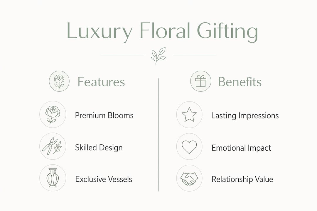 Infographic comparing luxury floral features and benefits
