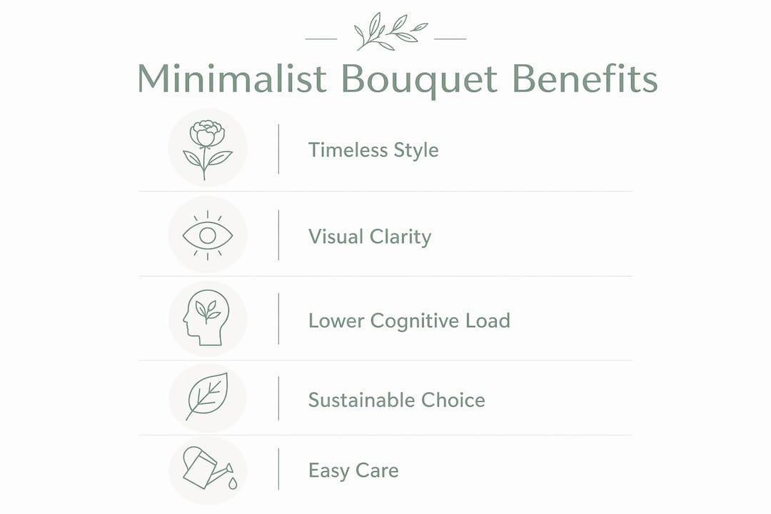 Infographic showing minimalist bouquet benefits
