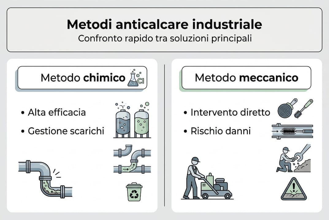 Infografica: confronto tra i principali sistemi per eliminare il calcare