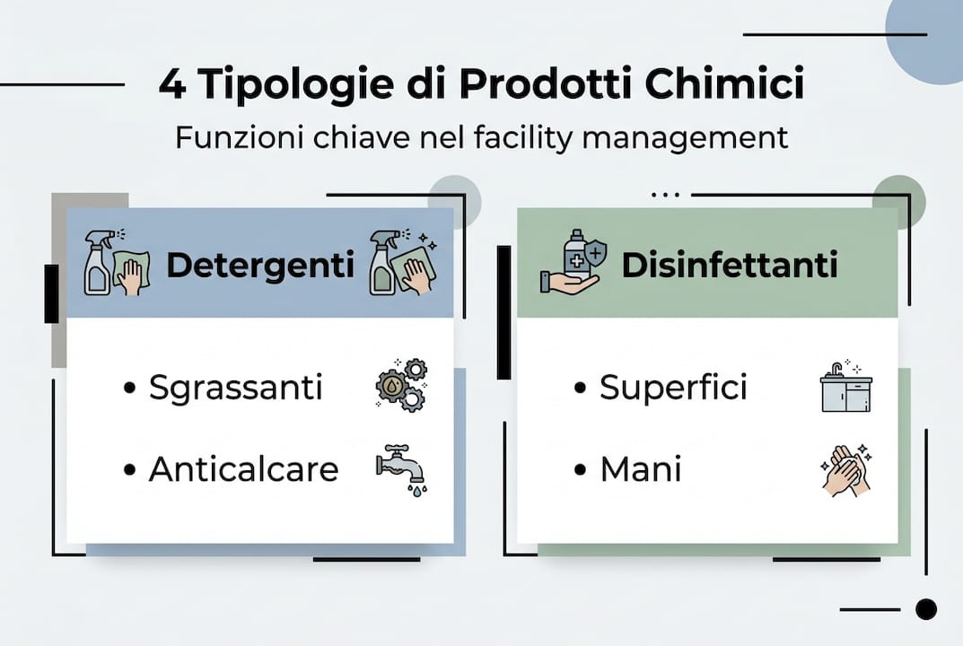 Panoramica grafica sulle principali categorie di prodotti chimici