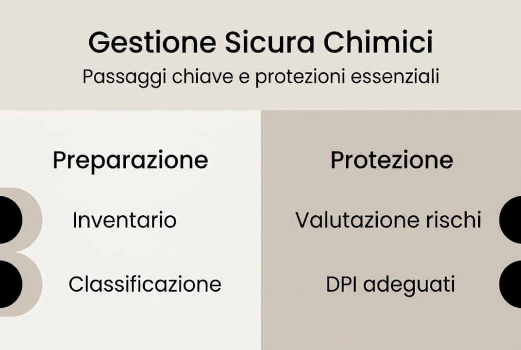 Infografica: le fasi fondamentali per una gestione sicura dei prodotti chimici