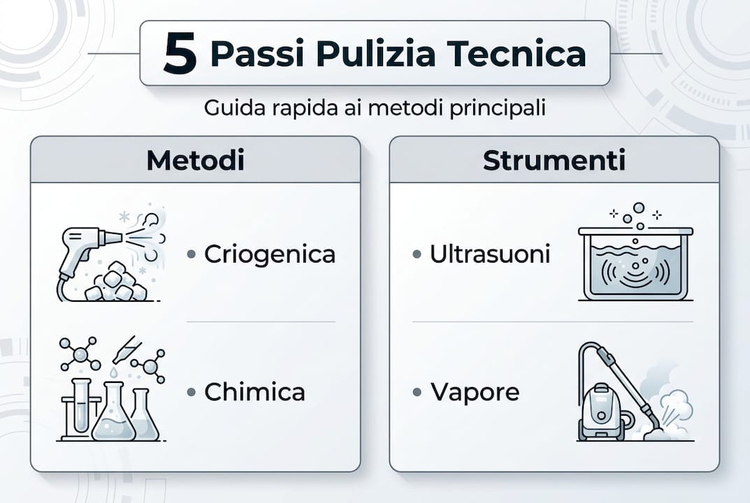 Infografica: tecniche e strumenti per una pulizia professionale