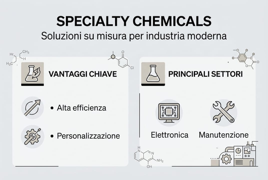 Infografica: i benefici e le applicazioni dei chemical specialties nei diversi settori