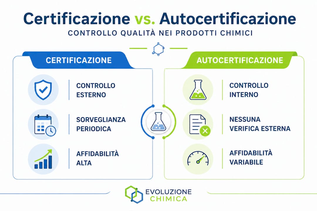 Infografica: differenze tra certificazione chimica e autocertificazione