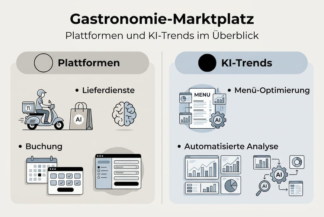 Überblicksgrafik: Wichtige Plattformen und aktuelle KI-Trends auf einen Blick
