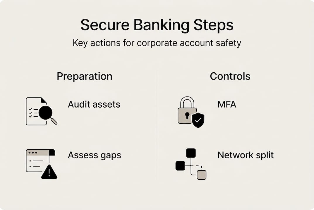 Infographic summarizing secure banking process steps