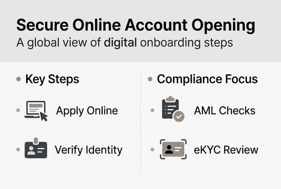 Infographic of secure online account opening steps