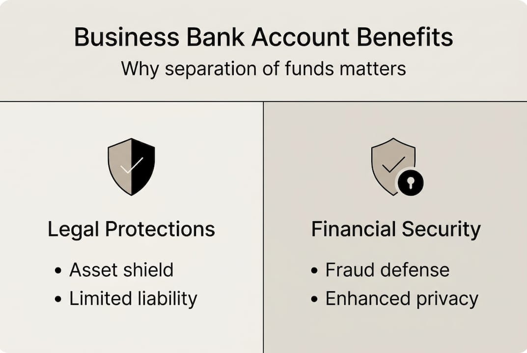 Infographic showing core business account benefits