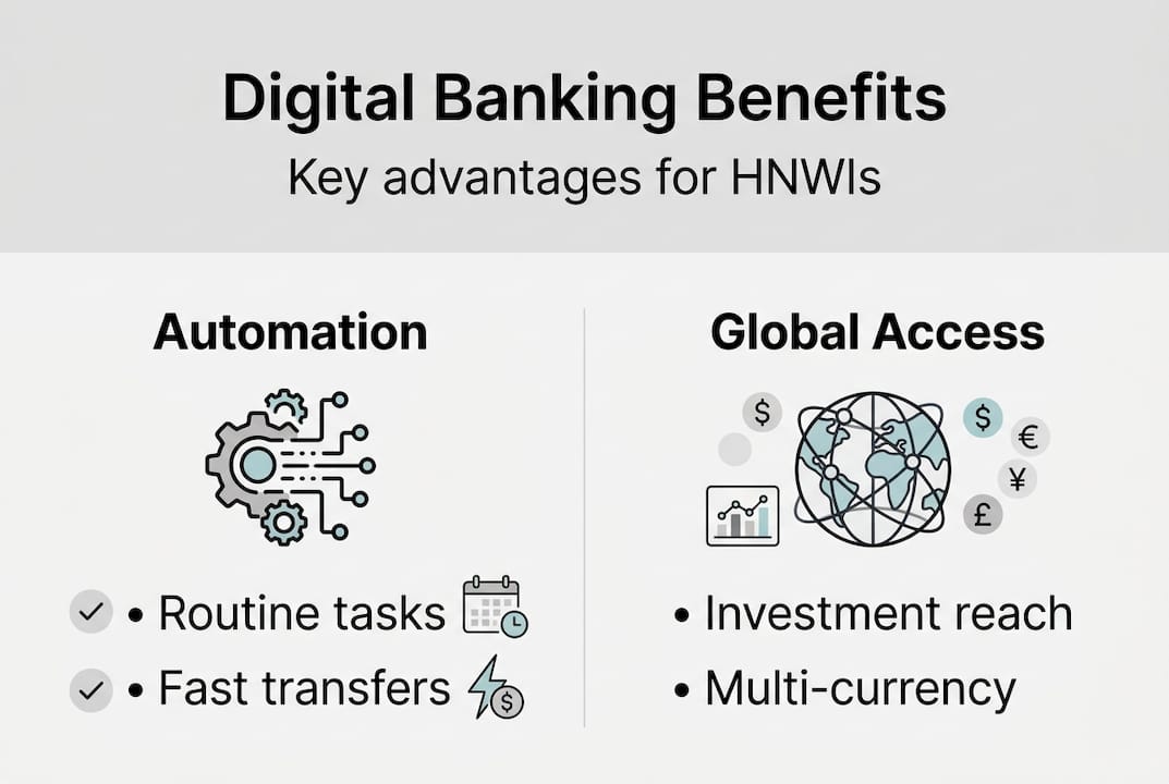Infographic outlining digital banking benefits