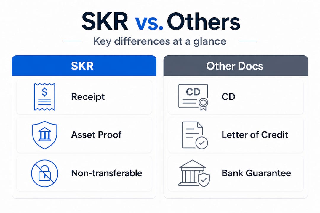 Infographic comparing SKR with other banking documents