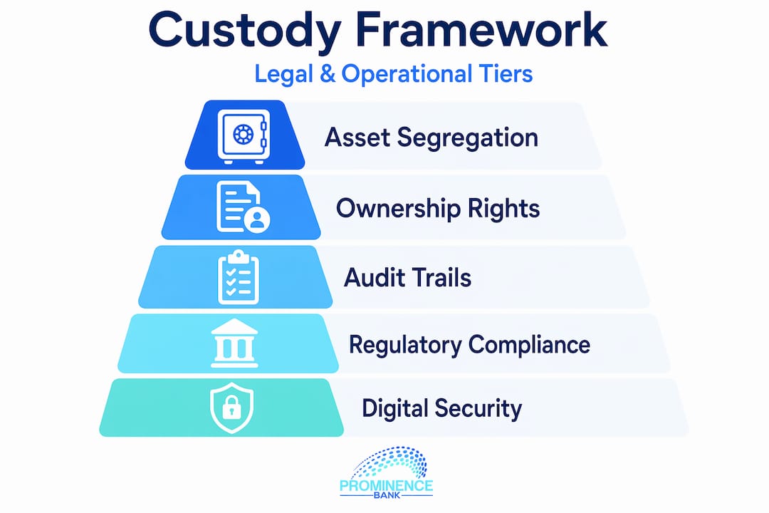 Hierarchy infographic showing custody account protection tiers