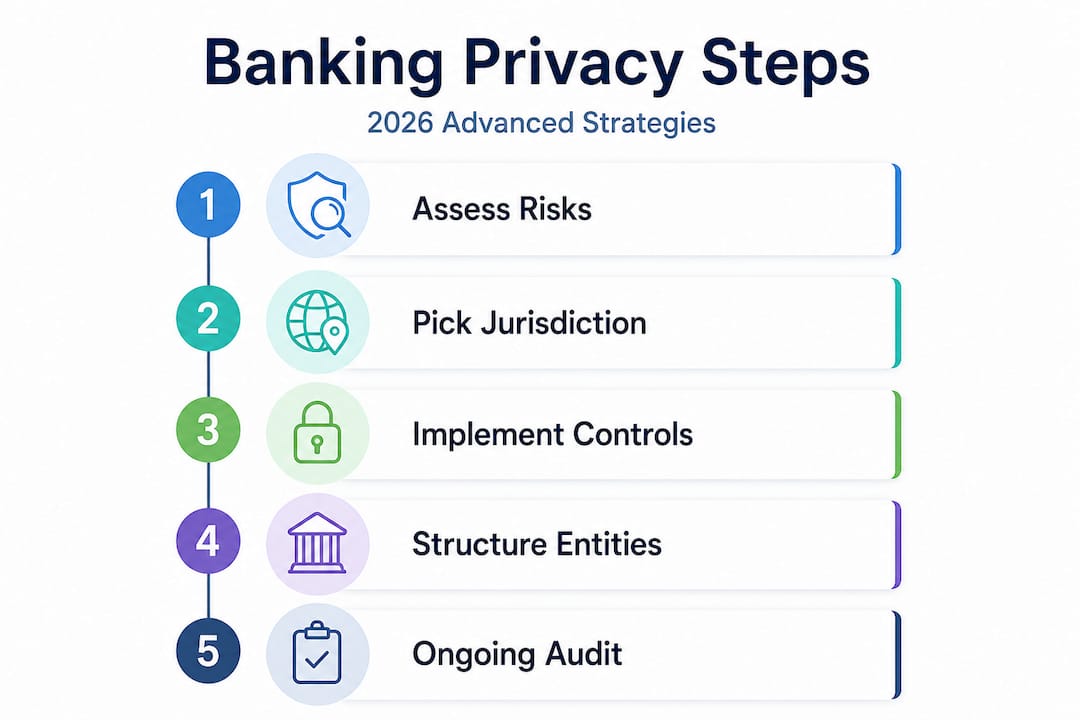 Infographic showing bank privacy compliance workflow steps