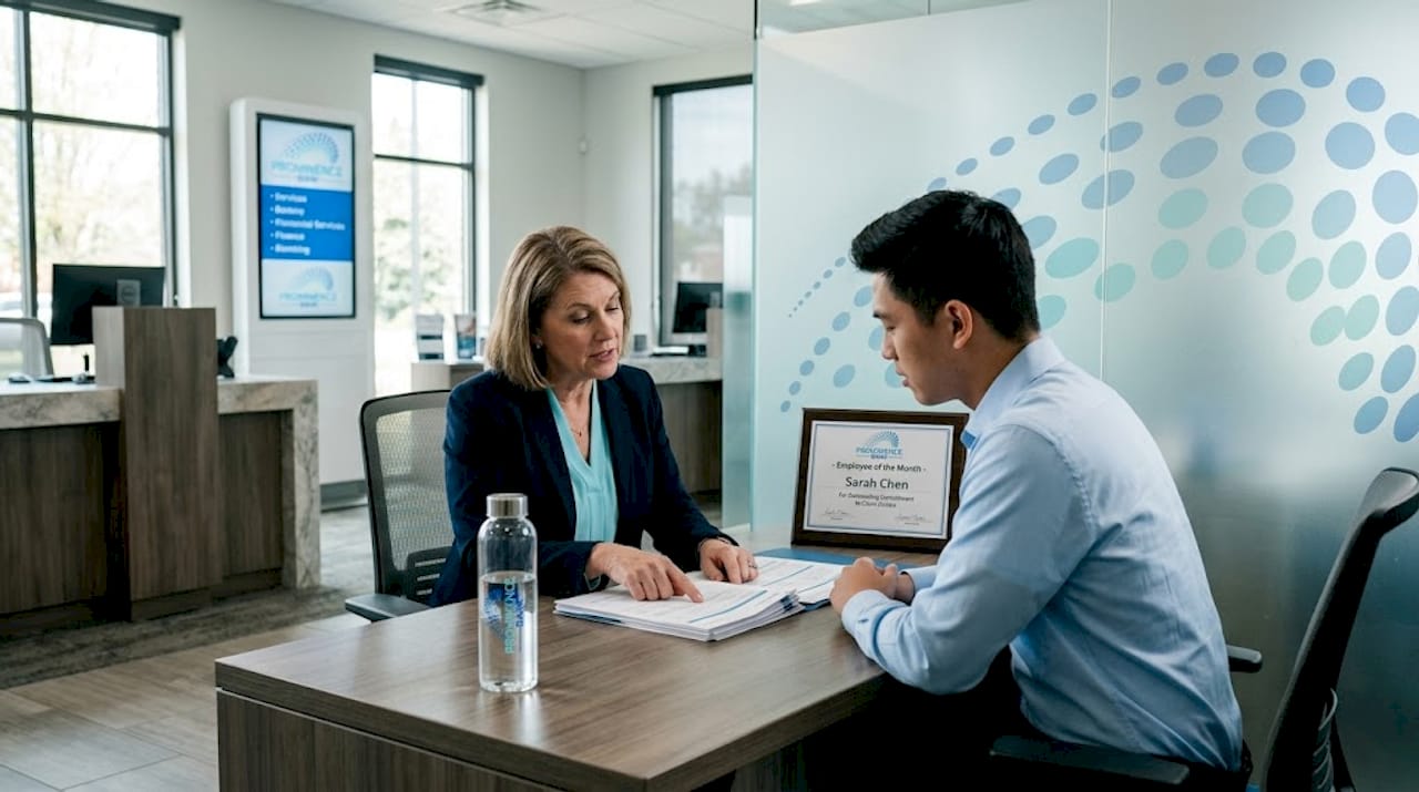 Professional client meeting in bank office