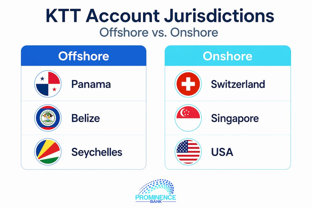 Infographic comparing offshore and onshore KTT jurisdictions