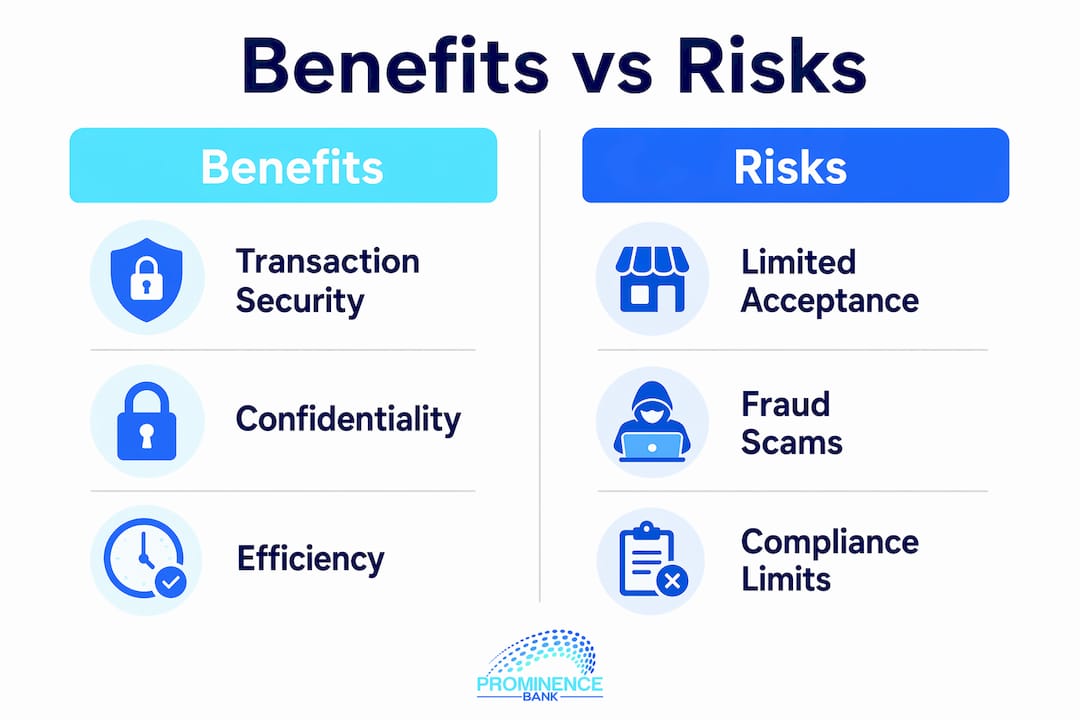 Infographic comparing benefits and risks of offshore KTT accounts